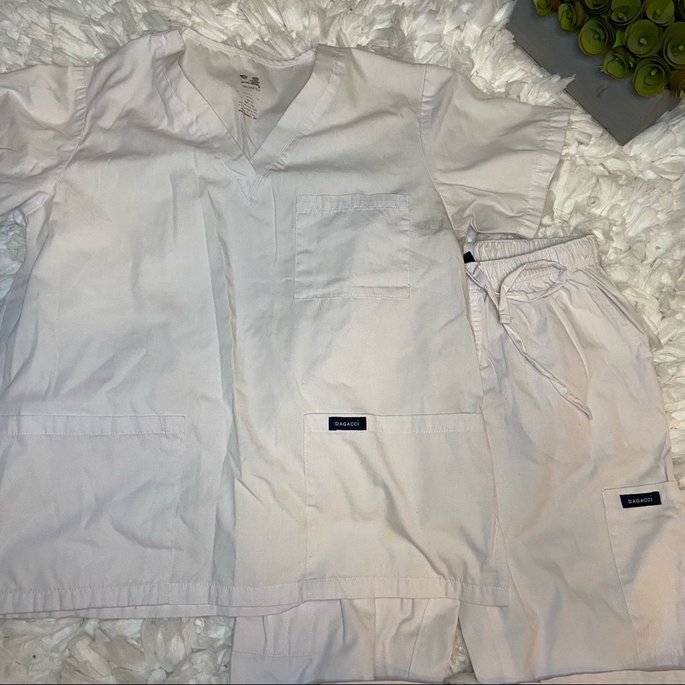Medical Scrub Uniform Set | Color:White | Size: Small